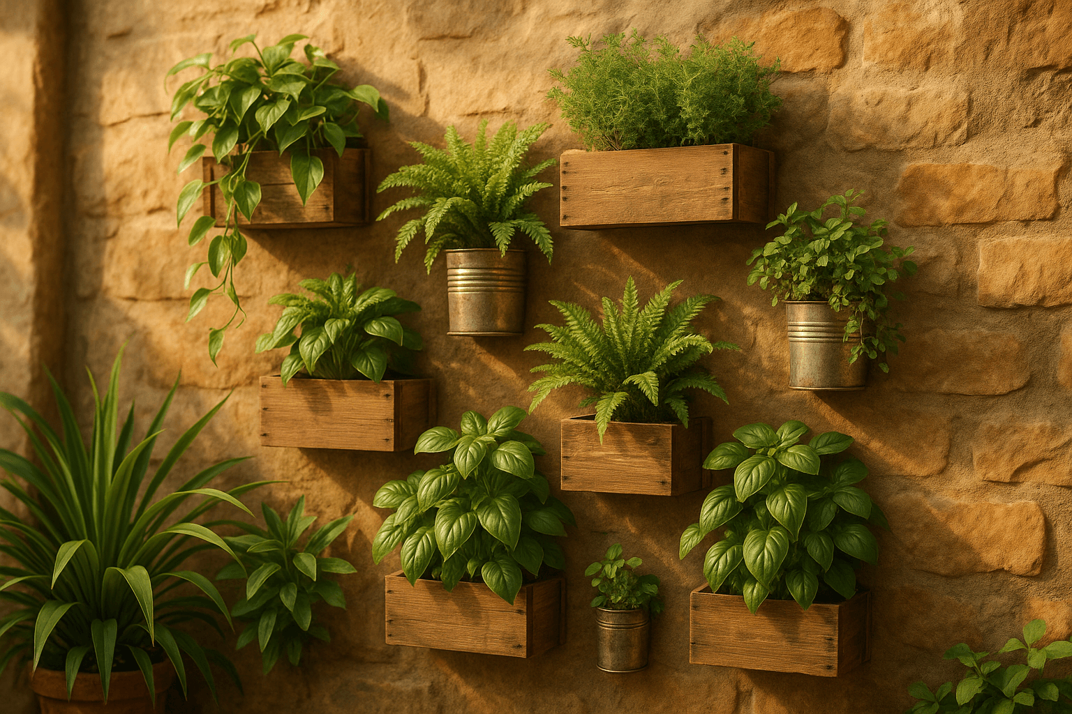 Diseñar jardines verticales con materiales reciclados