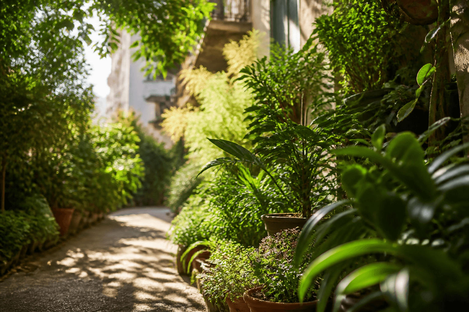 Riego eficiente para jardines urbanos con sombras