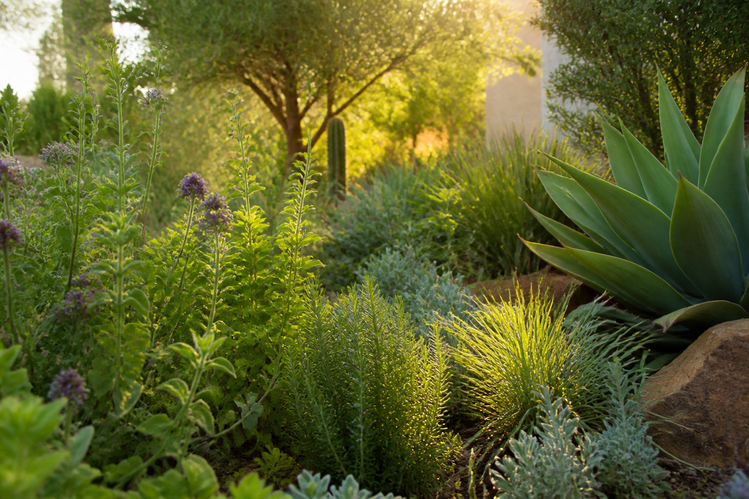 Plantas nativas medicinales para jardines urbanos secos