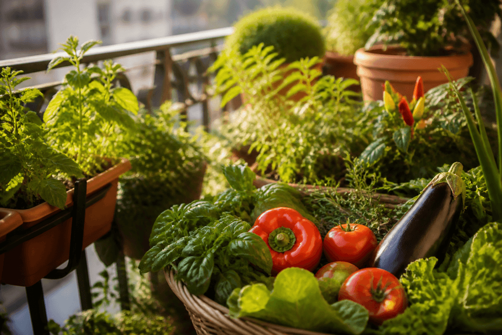 Diseño de microespacio gastronómico en balcón con cultivos