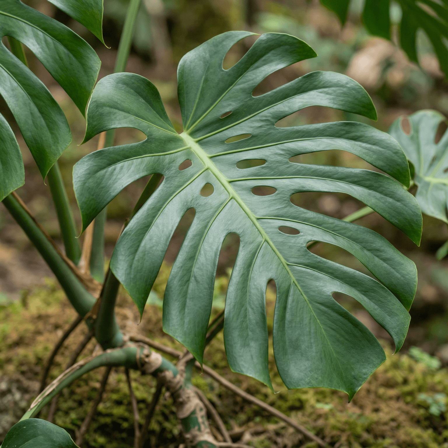 Una Monstera deliciosa adulta
